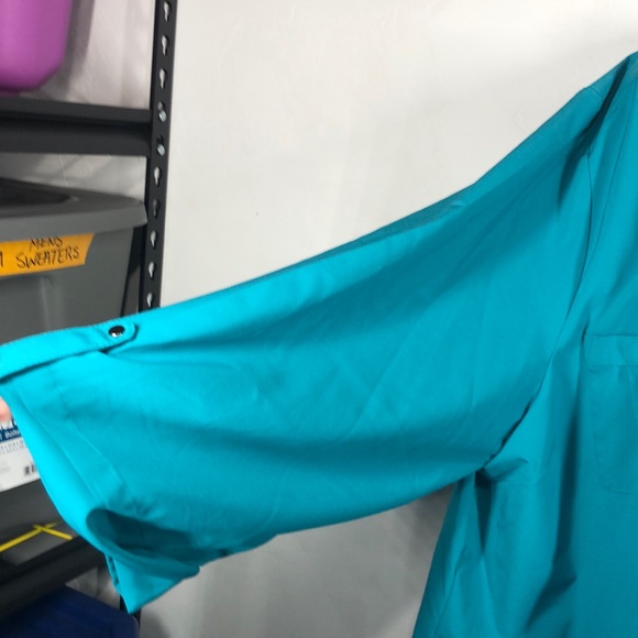 N Touch teal snap button blouse size 3X - Picture 6 of 11